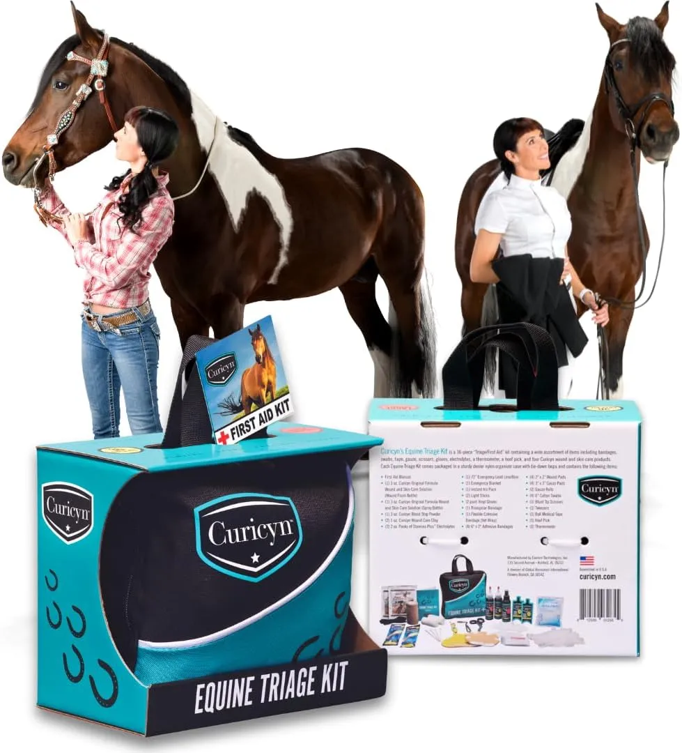 Equine Triage Kit - 36 Piece Equine First Aid Kit for Horses - Contains Equine Emergency Essentials Including Hoof Kit - Horse First Aid Kits - Horse Emergency Necessities