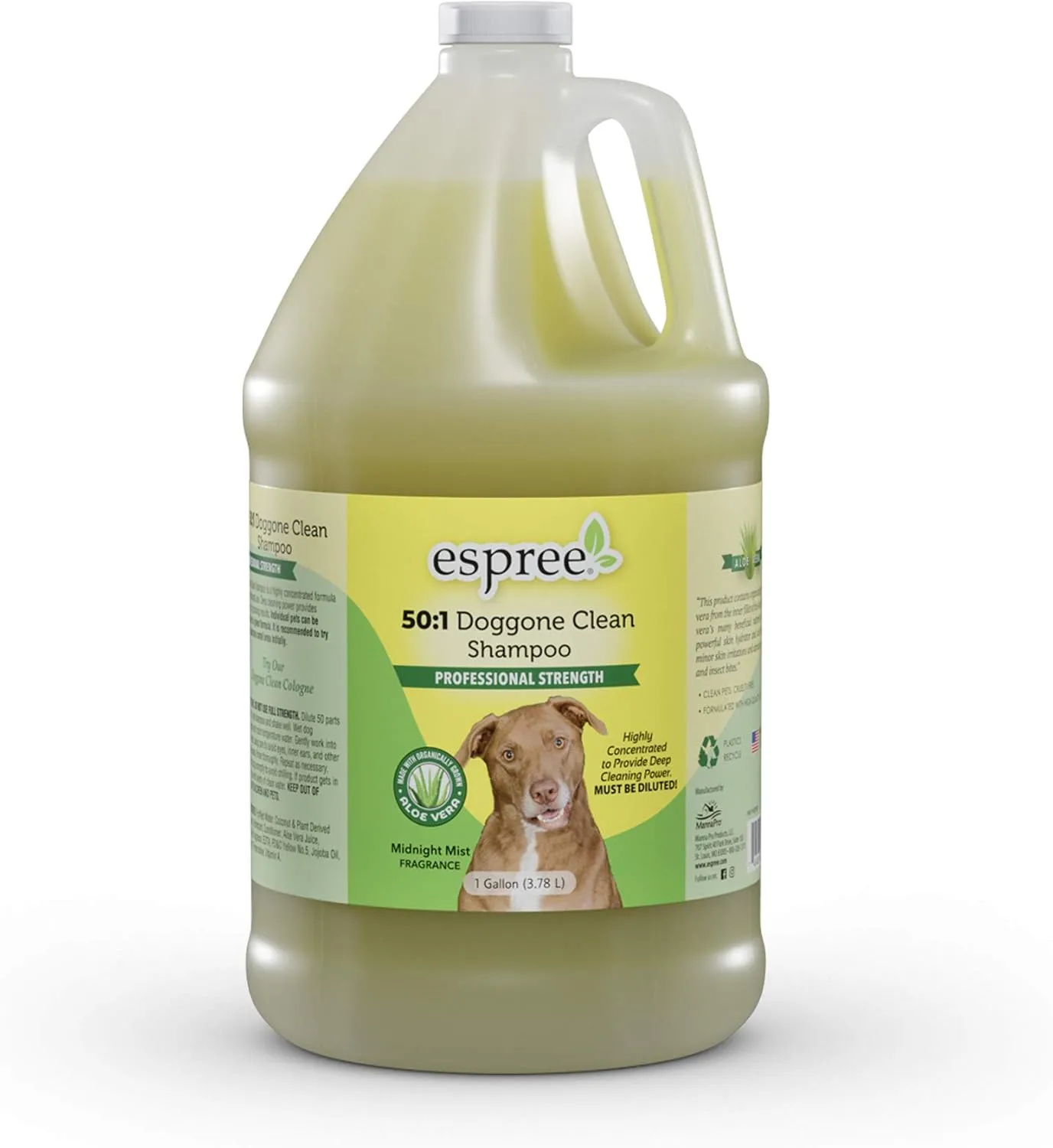 Espree Doggone Clean Shampoo for Dogs | Made With 100% Organic Aloe Vera | 1 Gallon