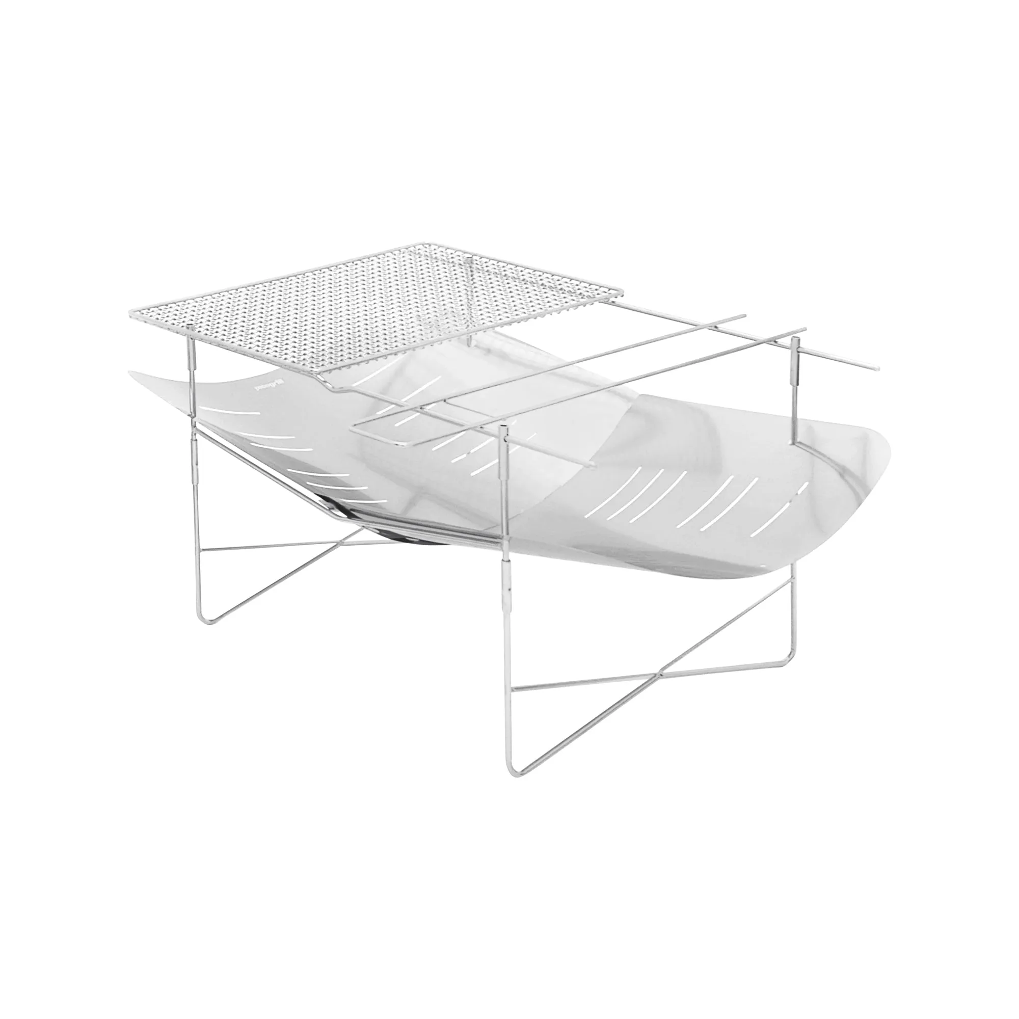 Fire Bowl 760 with Skewer and Grill Rack silver