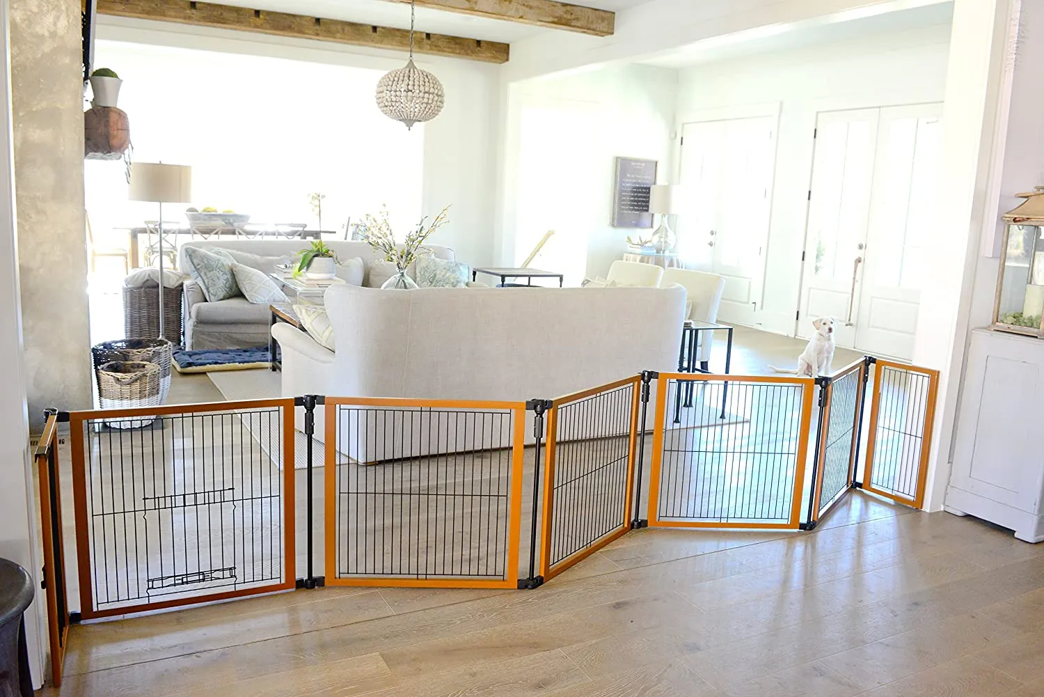 Foldable Dog Gate, Pen, and Play Yard - The Perfect Pet Gate - Cardinal