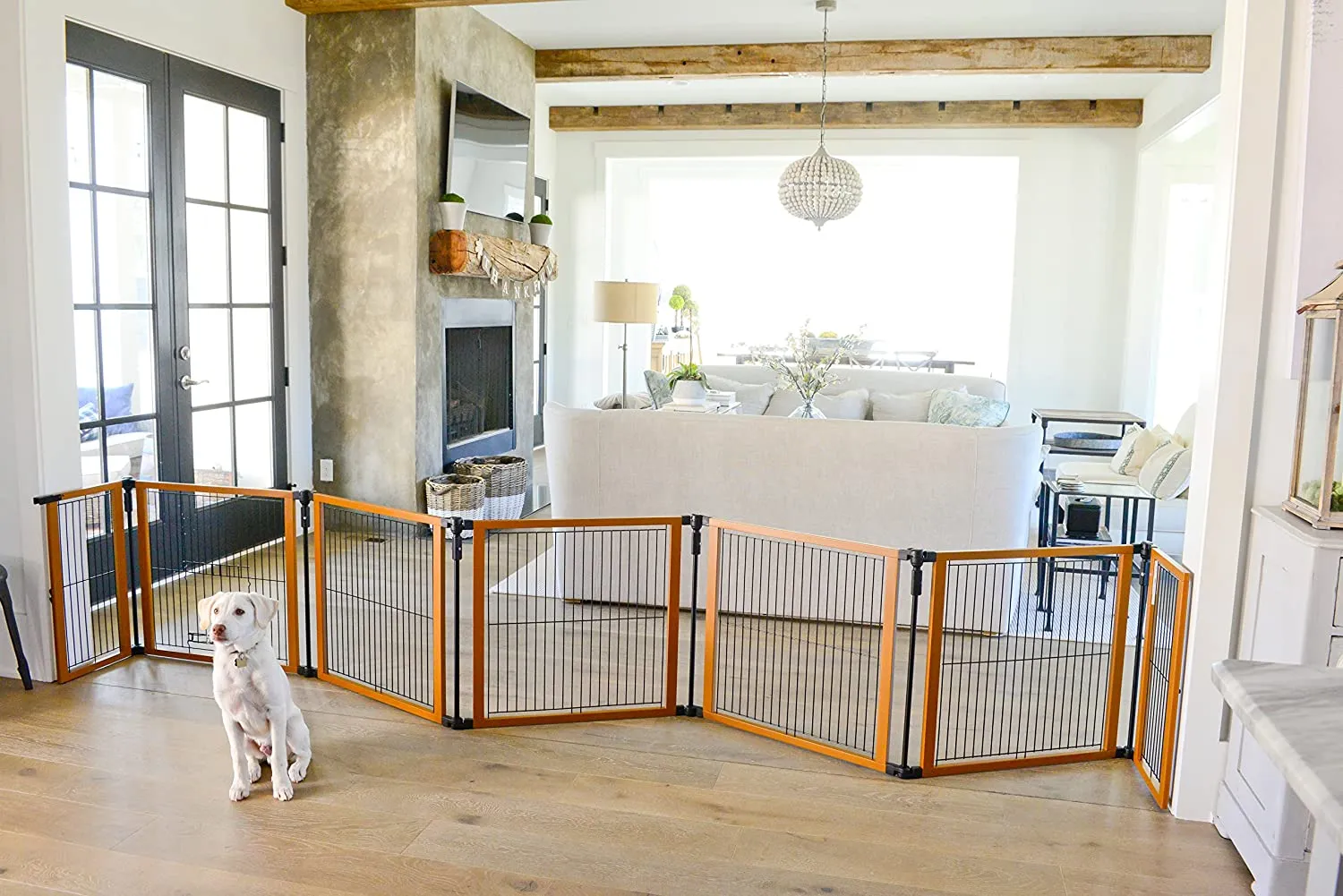 Foldable Dog Gate, Pen, and Play Yard - The Perfect Pet Gate - Cardinal