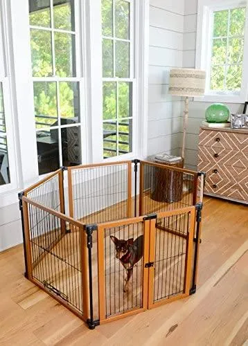 Foldable Dog Gate, Pen, and Play Yard - The Perfect Pet Gate - Cardinal