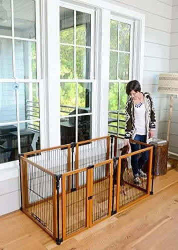 Foldable Dog Gate, Pen, and Play Yard - The Perfect Pet Gate - Cardinal
