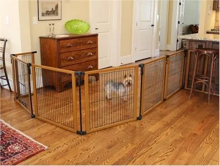 Foldable Dog Gate, Pen, and Play Yard - The Perfect Pet Gate - Cardinal