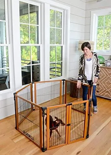 Foldable Dog Gate, Pen, and Play Yard - The Perfect Pet Gate - Cardinal