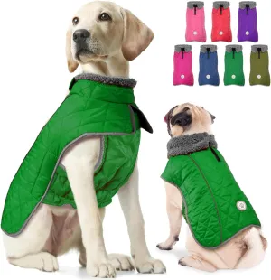 Fragralley Dog Coat, Waterproof Windproof Dog Winter Coat, Reflective Dog Cold Weather Coats with Harness Hole, Dog Warm Fleece Jacket Vest for Small Medium Large Puppy Clothes, Ideal Dog Gifts