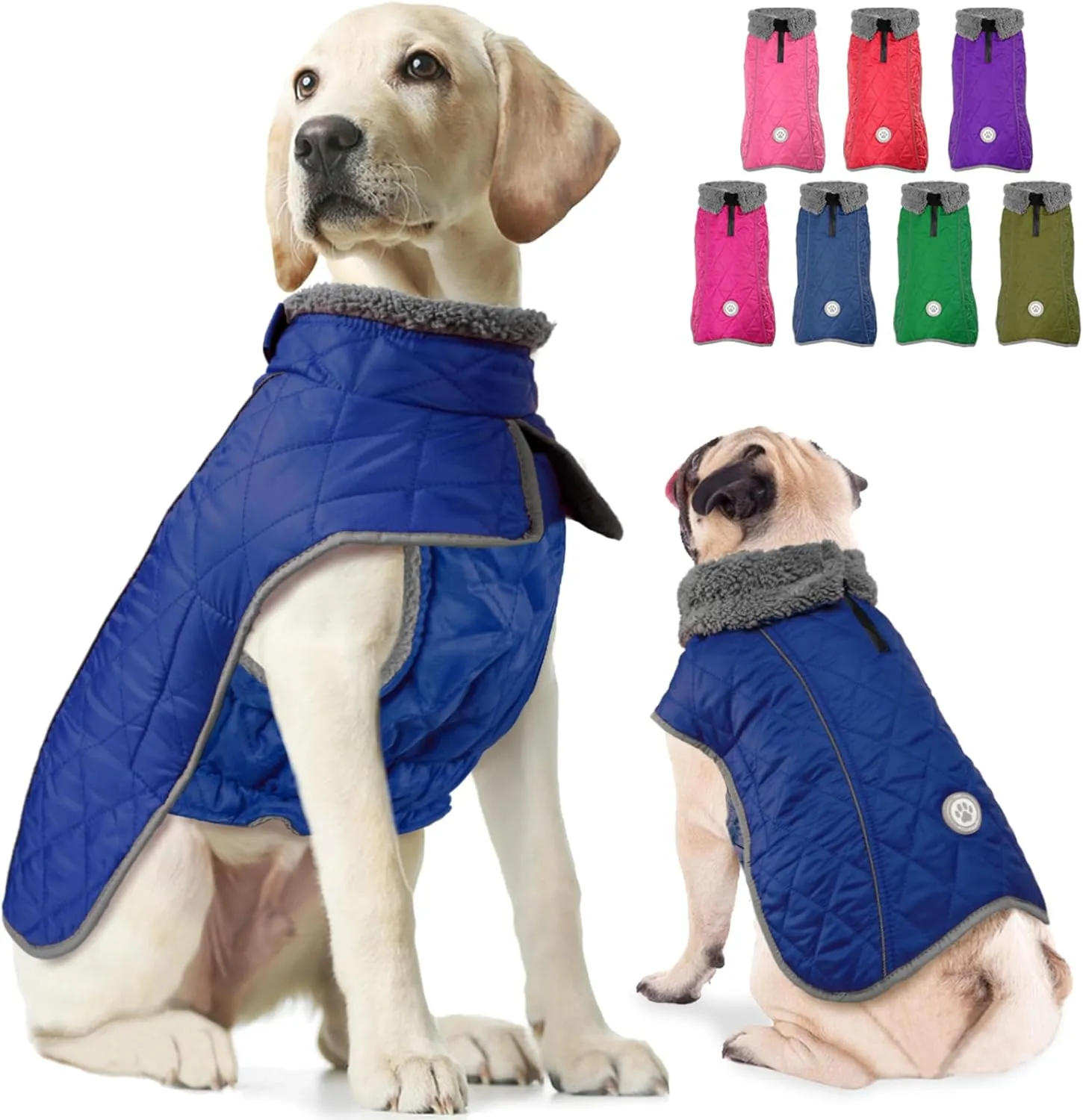 Fragralley Dog Coat, Waterproof Windproof Dog Winter Coat, Reflective Dog Cold Weather Coats with Harness Hole, Dog Warm Fleece Jacket Vest for Small Medium Large Puppy Clothes, Ideal Dog Gifts