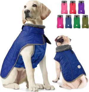 Fragralley Dog Coat, Waterproof Windproof Dog Winter Coat, Reflective Dog Cold Weather Coats with Harness Hole, Dog Warm Fleece Jacket Vest for Small Medium Large Puppy Clothes, Ideal Dog Gifts