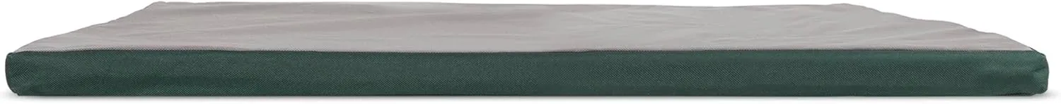 Furhaven Water-Resistant Dog Bed for Medium/Small Dogs w/ Removable Washable Cover, Perfect for Crates & Kennels, For Dogs Up to 40 lbs - Two-Tone Reversible Crate Pad - Green/Gray, Medium