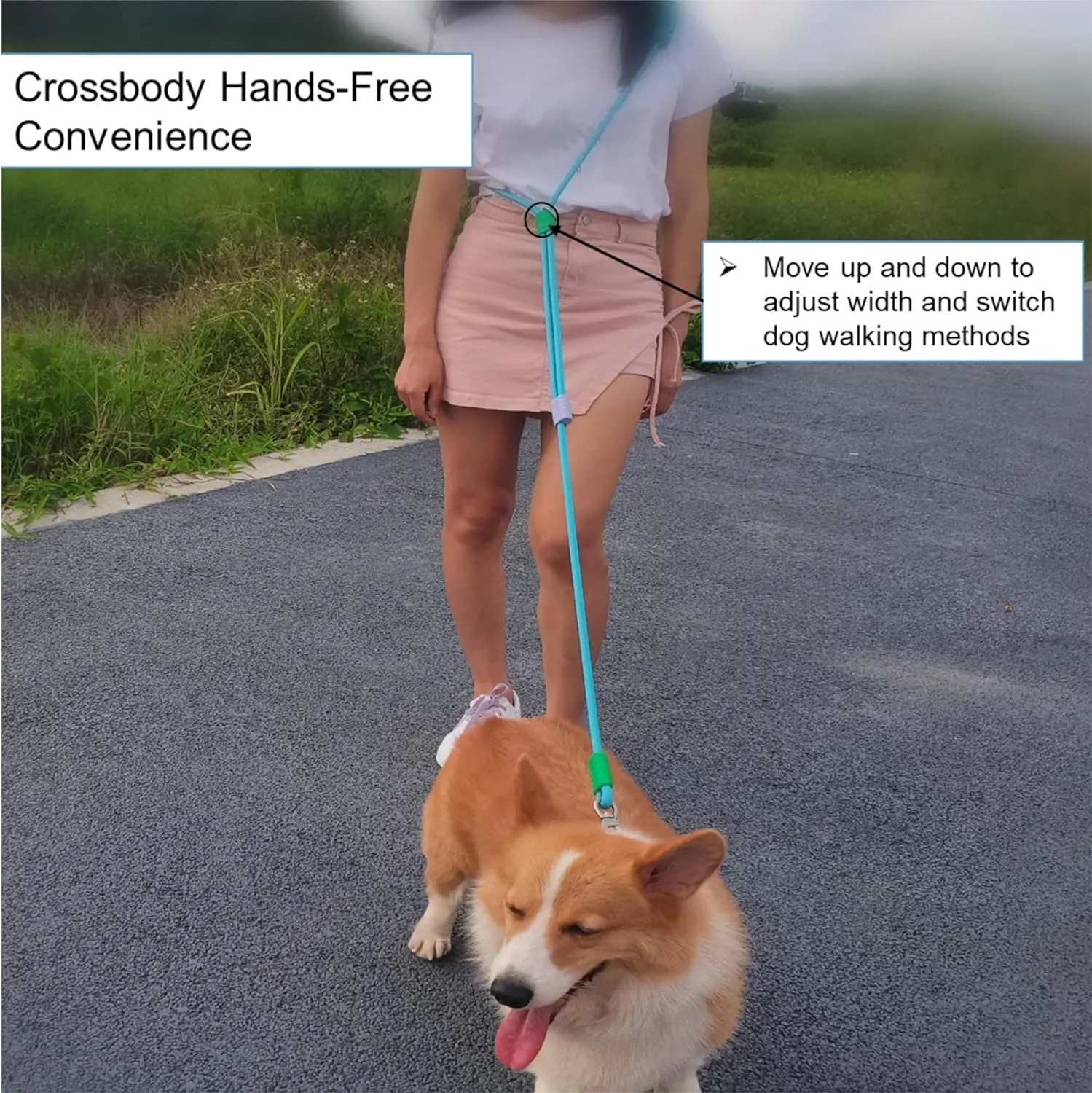 Hands Free Dog Leash,Adjustable Bungee Waist & Crossbody Leash with Comfortable Handle,Heavy Duty Nylon Rope for Small to Large Dogs,Safety Lock for Running,Hiking,Walking (Purple)