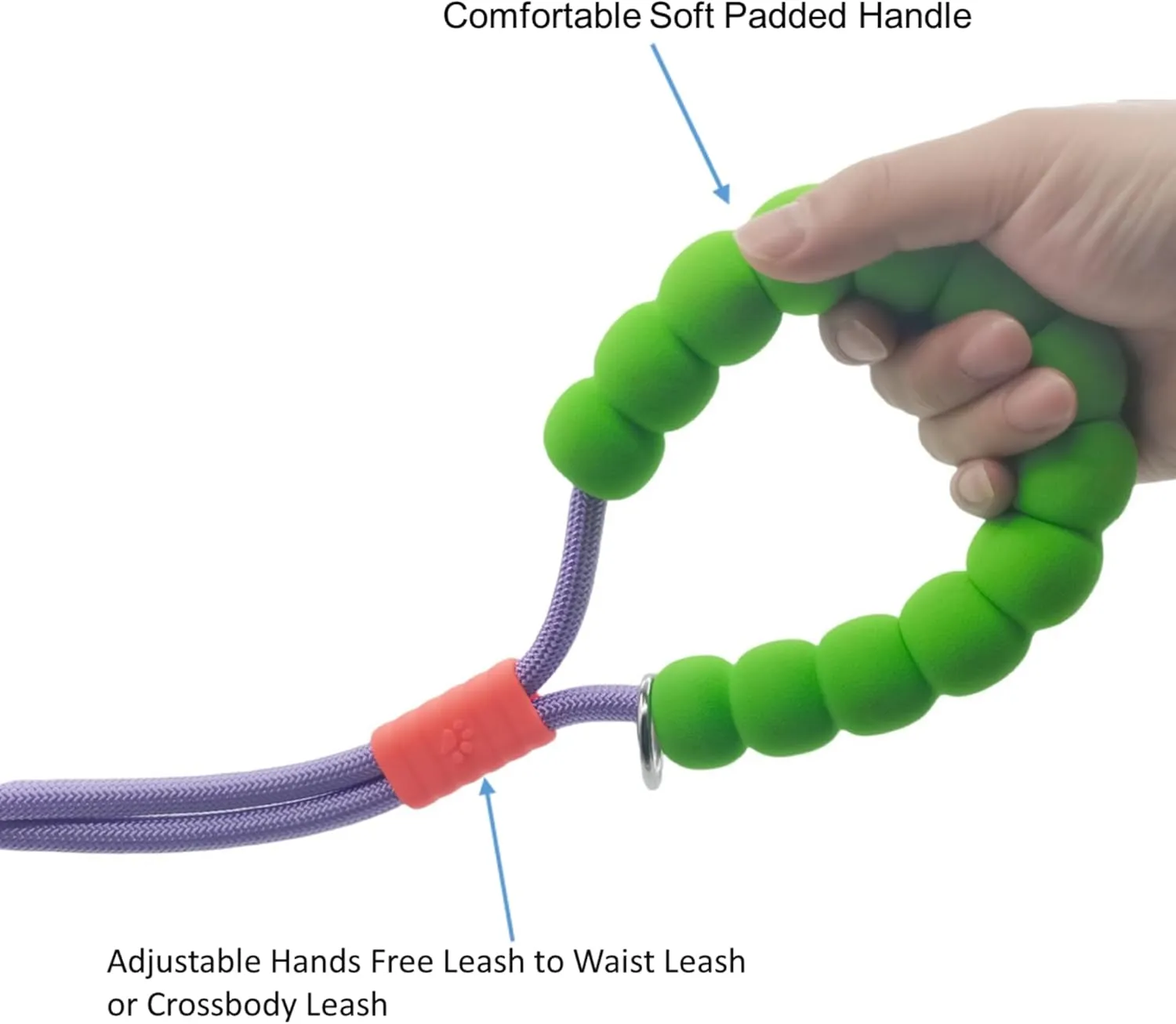 Hands Free Dog Leash,Adjustable Bungee Waist & Crossbody Leash with Comfortable Handle,Heavy Duty Nylon Rope for Small to Large Dogs,Safety Lock for Running,Hiking,Walking (Purple)