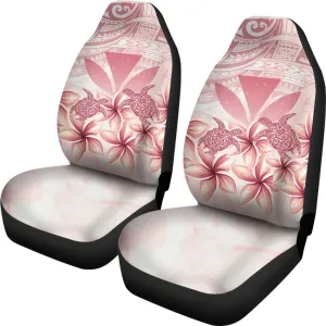 Hawaii Turtle Kanaka Plumeria Polynesian Pink Car Set Covers