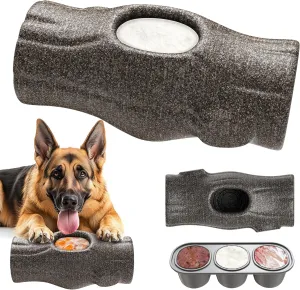Heavy Duty Tree Stump Dog Toy - Long Lasting Chew & Treat Dispenser for Large Dogs, Interactive Frozen Treat Tray with Peanut Butter Holder, Non-Toxic Easy Clean Teething Toys for Aggressive Chewers