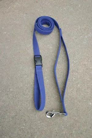 Hemp Dog leash 6' City Clicker with control loop & clasp Basic Blue