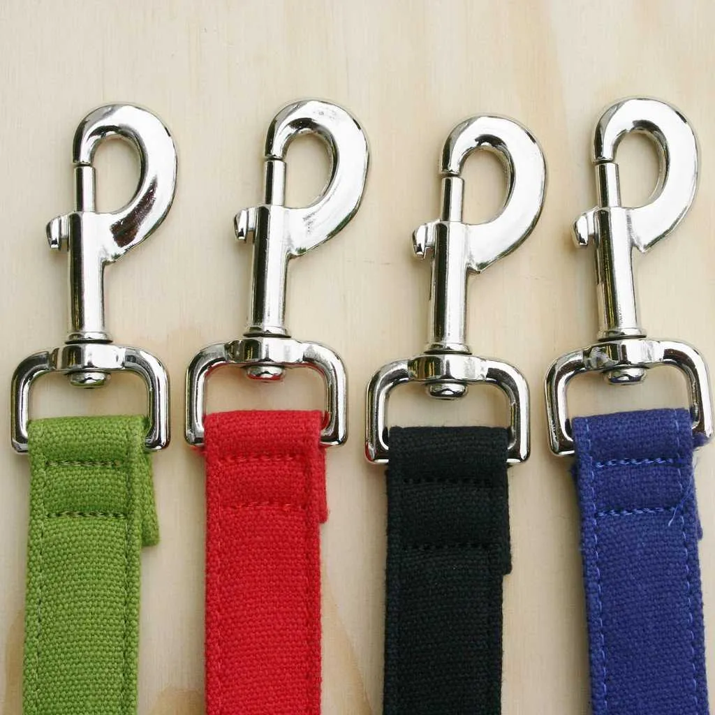 Hemp Dog leash 6' City Clicker with control loop & clasp Basic Blue