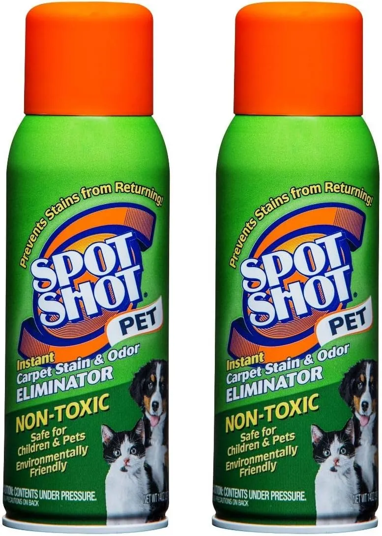 HFOTD Spot Shot Pet Instant Carpet Stain & Odor Eliminator Spray, 14 oz (Pack of 2)