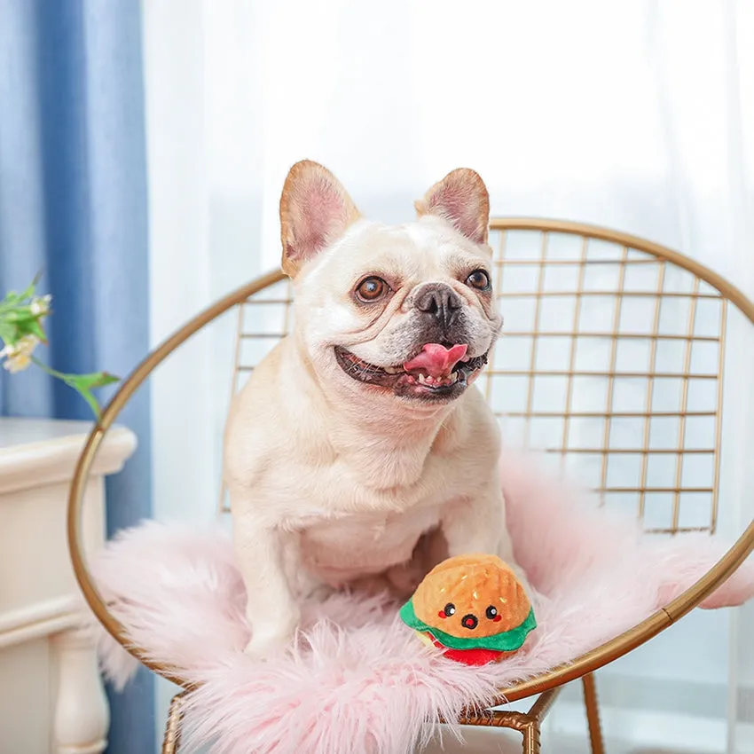 Hugsmart Pet - Food Party | Hamburger - Dog Ball Toy