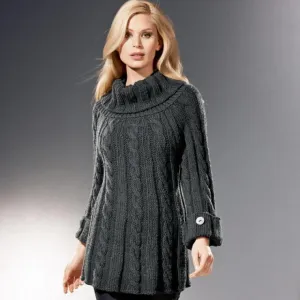 Knitted women poncho