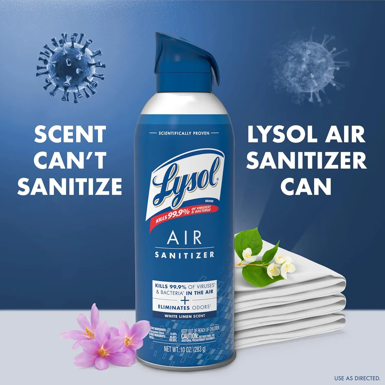 Lysol Air Sanitizer Spray   Odor Eliminator for Home & Office, Sanitizing Air Spray, White Linen Scent, 10 oz (Pack of 3)