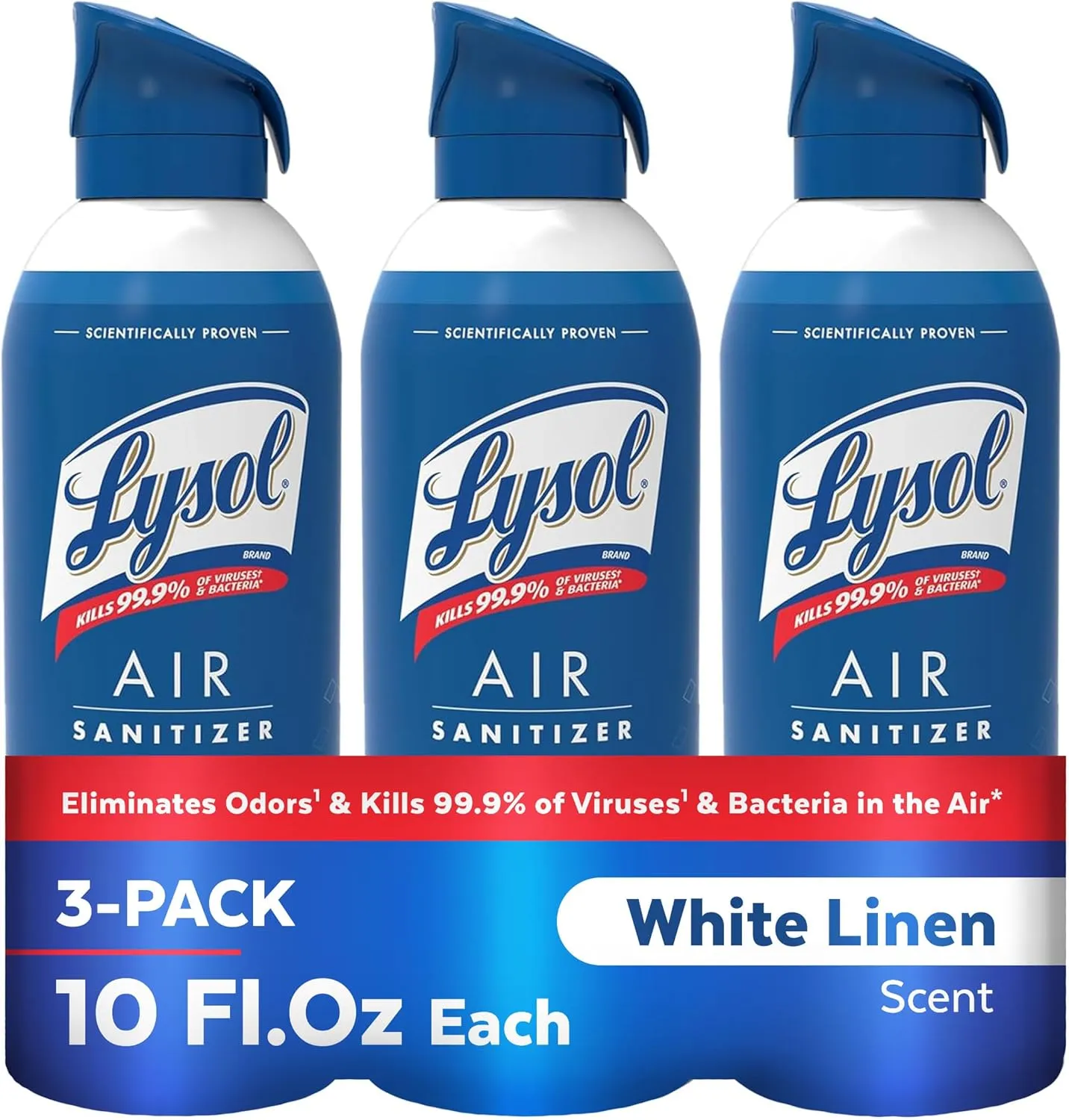 Lysol Air Sanitizer Spray   Odor Eliminator for Home & Office, Sanitizing Air Spray, White Linen Scent, 10 oz (Pack of 3)