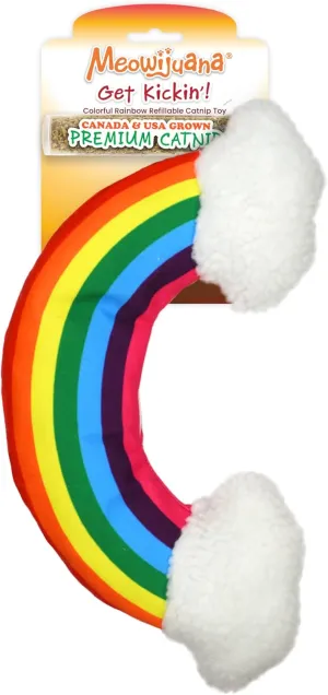 Meowijuana | Get Kickin' | Refillable Rainbow Kicker Cat Toy | Promotes Play and Cat Health | Includes Organic Catnip Grown in North America | Feline and Cat Lover Approved