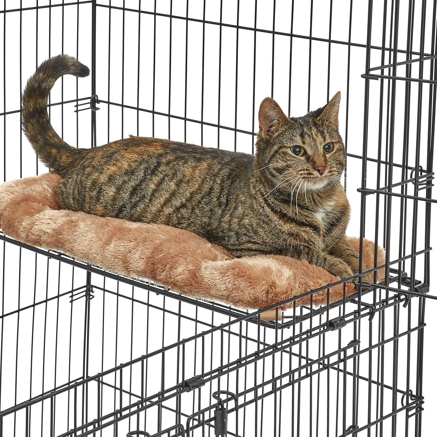 MidWest Homes for Pets Cat Playpen/Cat Cage Includes 3 Adjustable Resting Platforms, Removable Leak-Proof Pan, Easy 2-Door Top/Bottom Access & 4-Locking Wheel Casters