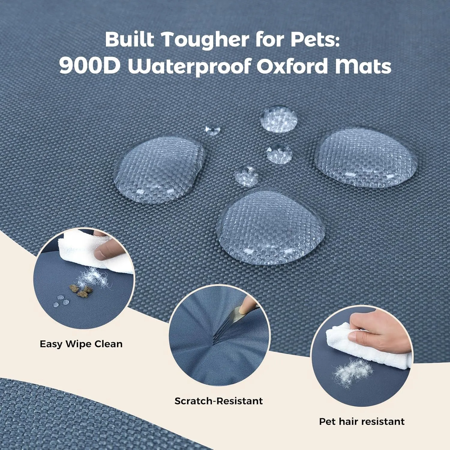 Miguel Oxford Outdoor Waterproof Dog Bed for Metal Dog Crates Water-Resistant All Weather Pet Mat Durable Easy Wipe Clean Travel Indoor Outdoor Puppy Cat Crate Bed 42inch, Blue