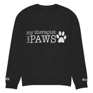 My Therapist Has Paws Personalized Knit Sweater