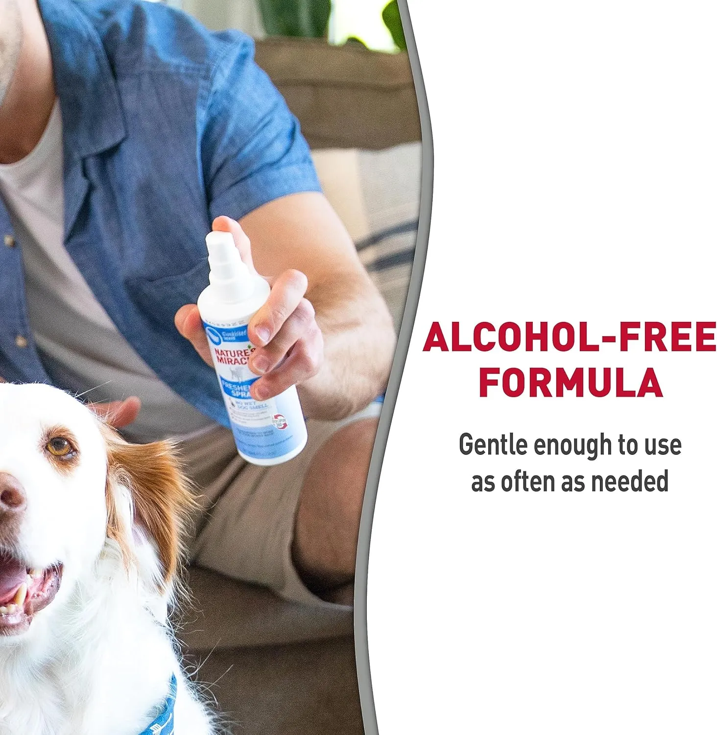 Nature's Miracle Freshening Spray For Dogs Freshens Dogs Coat Between Baths And Neutralizes Tough Odors With Sunkissed Breeze Scent, 8 Ounces