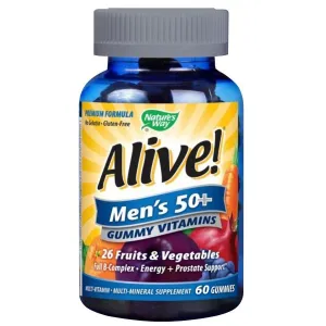 Nature's Way Alive Men's 50  Gummy Vitamins Great Fruit Flavors Gummies 60's