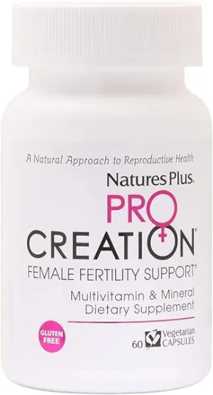 NaturesPlus Procreation Women - 60 Vegetarian Capsules - Natural Female Fertility Support, Multivitamin & Mineral Supplement with Antioxidants, Herbal Blend - Gluten-Free - 30 Servings in Pakistan