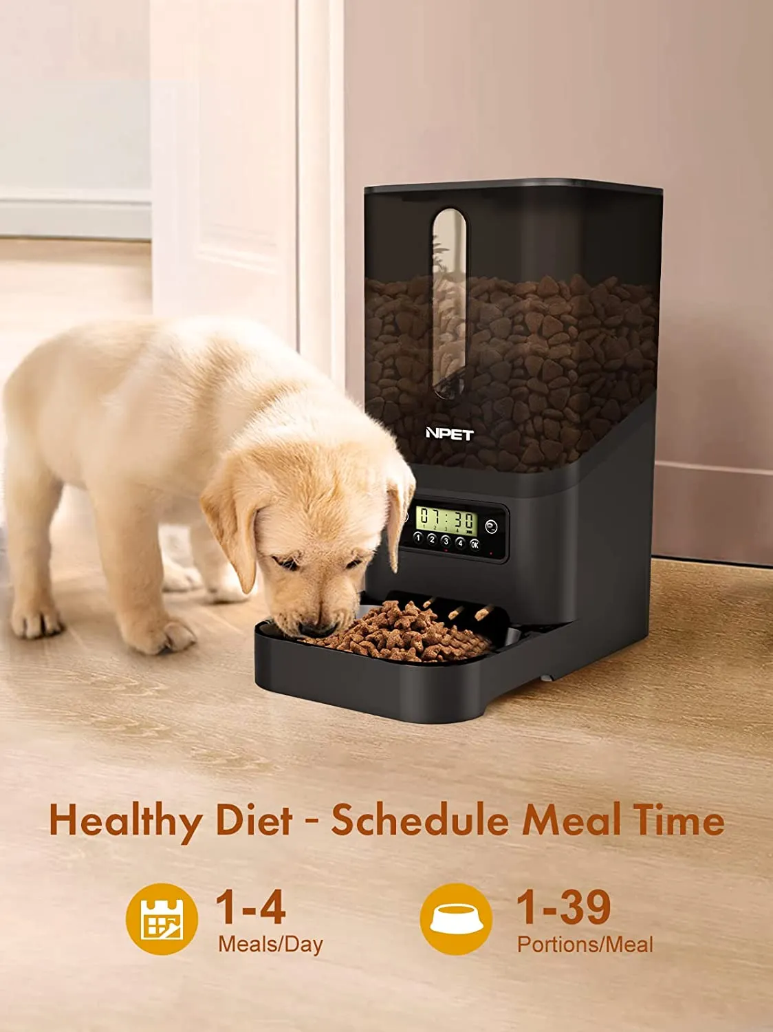 NPET 1.59 Gallon Automatic Pet Feeder Food Dispenser