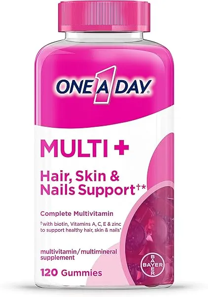 ONE A DAY Multi  Hair, Skin & Nails, Multivitamin   Boost of Support for Healthy Hair, Skin & Nails with Biotin and Vitamins A, C, E & Zinc ,Gummy 120 Count (2 Month Supply) in Pakistan