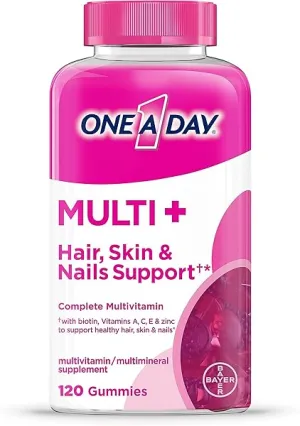 ONE A DAY Multi  Hair, Skin & Nails, Multivitamin   Boost of Support for Healthy Hair, Skin & Nails with Biotin and Vitamins A, C, E & Zinc ,Gummy 120 Count (2 Month Supply) in Pakistan