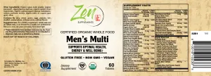 Organic Whole Food Men's Multivitamin 120 TAB
