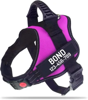 PawPawify Personalized No Pull Dog Harness with Custom Name and Phone Number,Heavy Duty Pet Vest to Prevent Tugging,Pulling,or Choking,Training and Walking,Pink,M Chest 24-31in