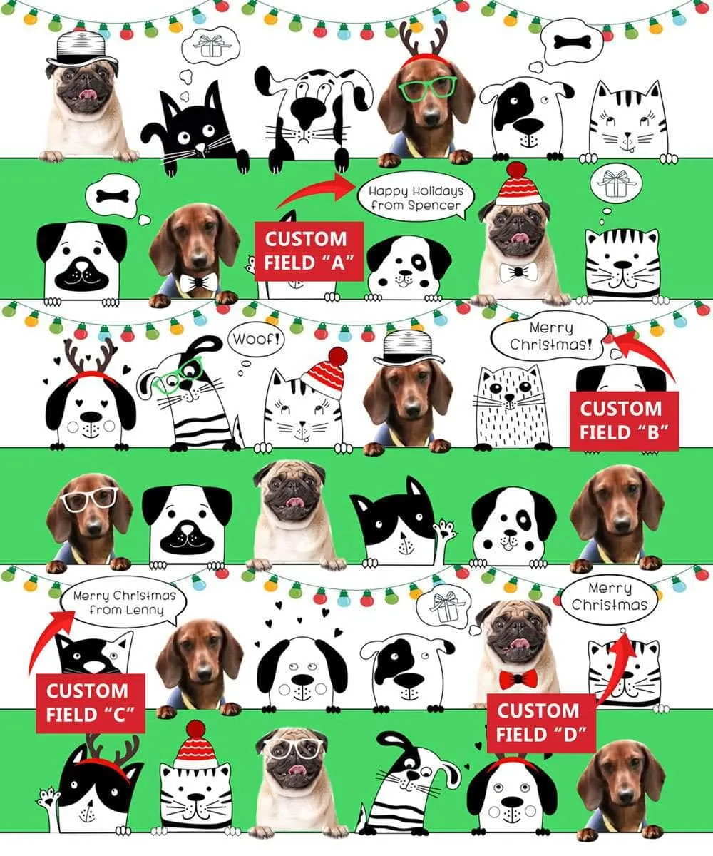 Personalized Christmas Blanket for Pets, Cats, or Dogs - 1-2 pets or photos