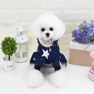 Pet / Dogs / Stars Hooded Puffer Snowsuit