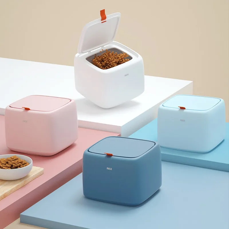 Pet Dry Food Storage Container Portable Dispenser Feeder