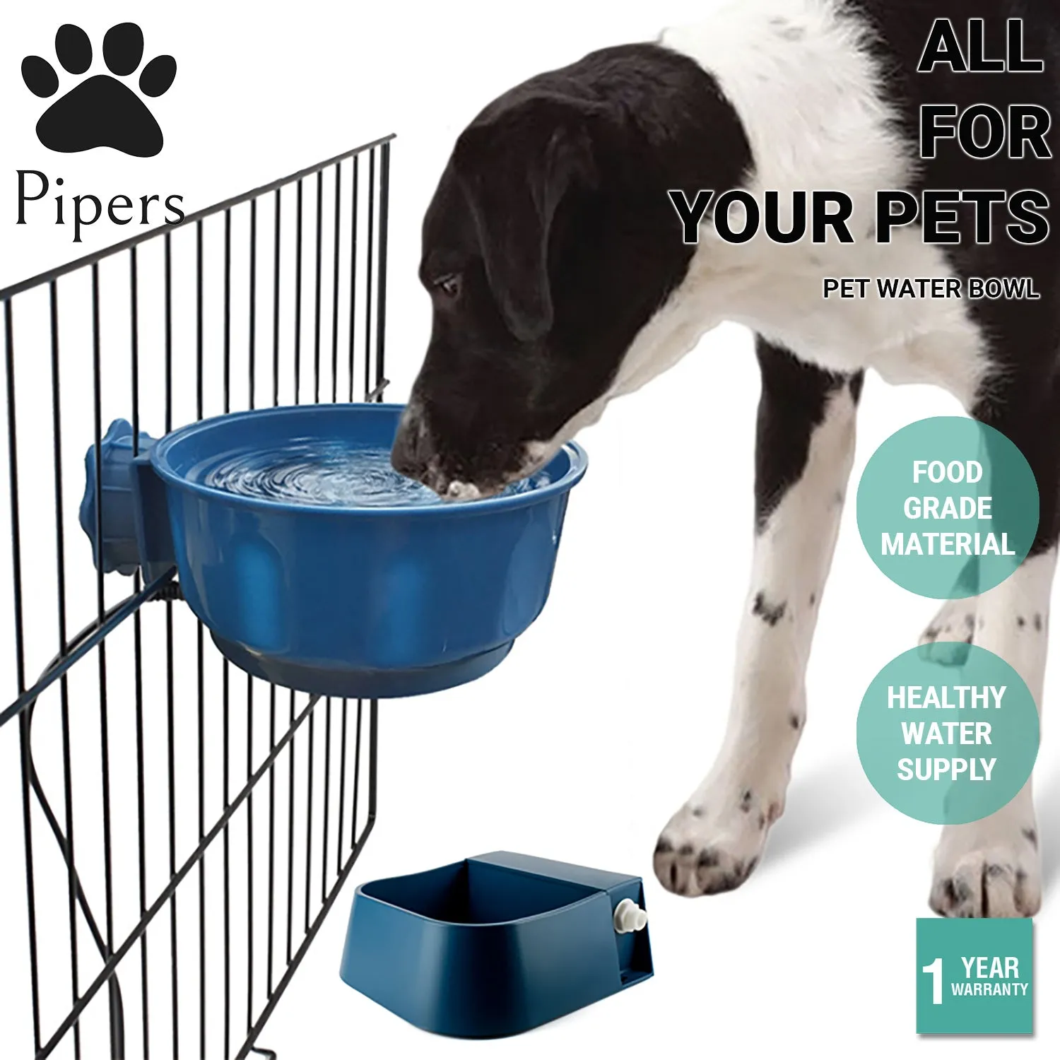 Pipers Pet Water Bowl Heating Constant Temperature Automatic Dispenser Feeding