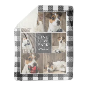 Plaid Pattern Collage Premium Fleece Photo Blanket