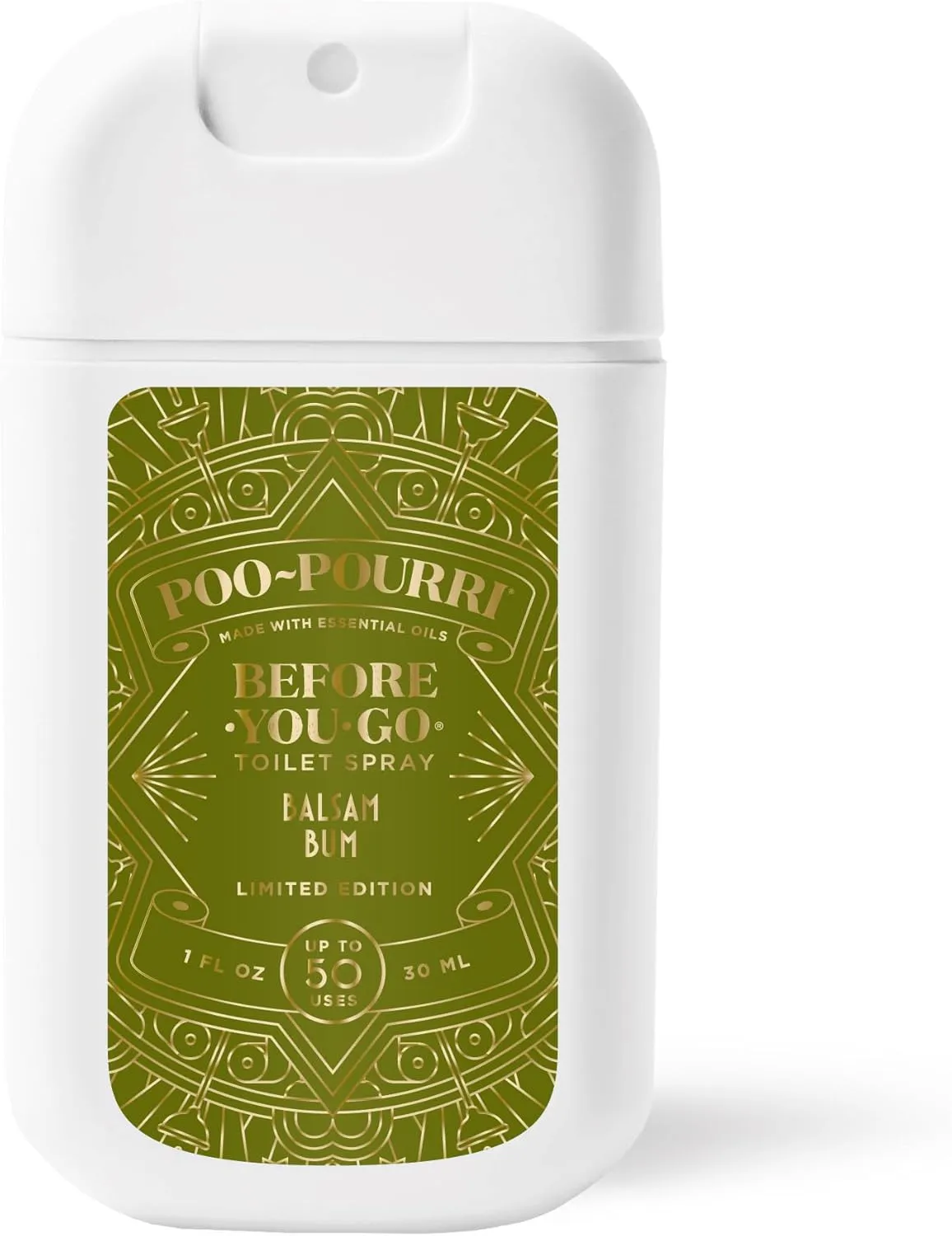 Poo-Pouri Before-You-Go Holiday Pocket Sprayer, Balsam Bum, 1 Fl Oz - Balsam Fir, Apple and Cedarwood