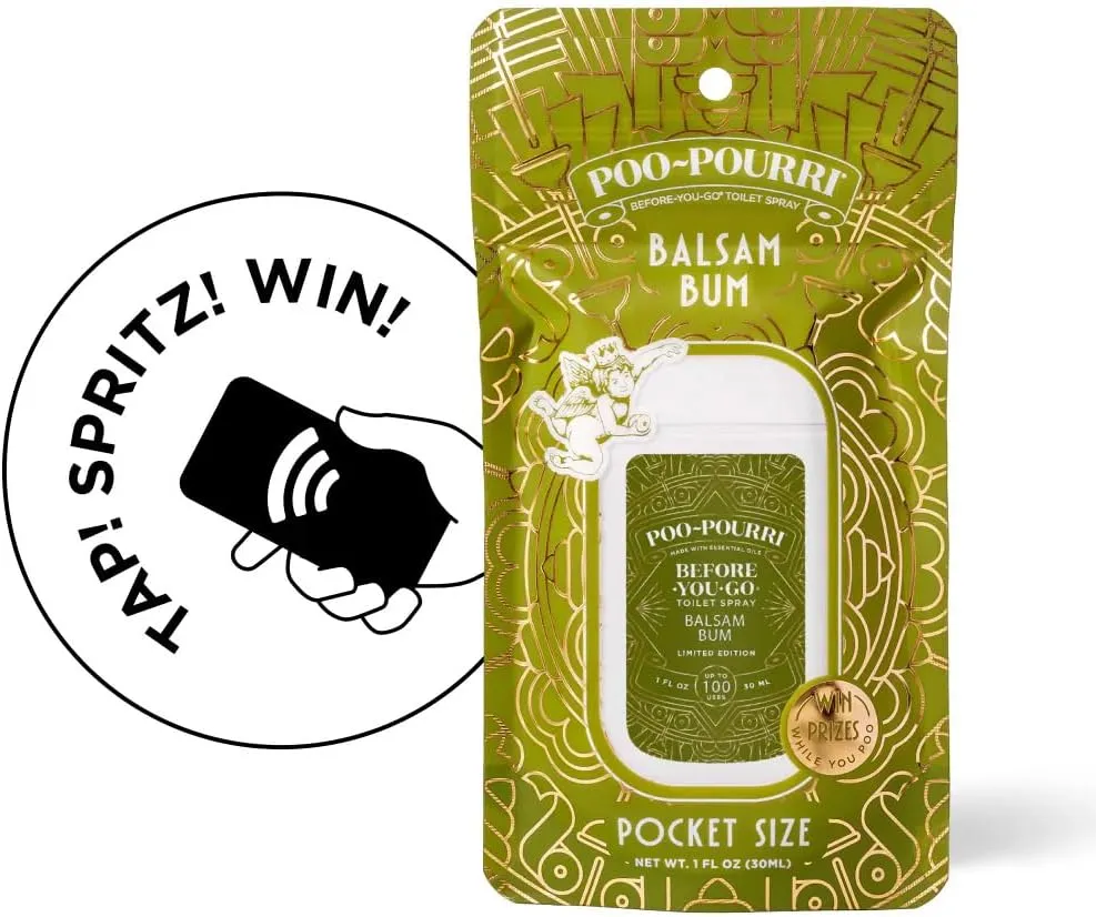 Poo-Pouri Before-You-Go Holiday Pocket Sprayer, Balsam Bum, 1 Fl Oz - Balsam Fir, Apple and Cedarwood