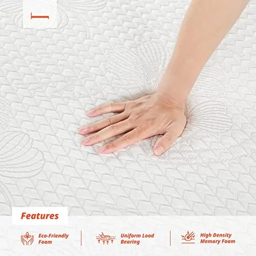 PrimaSleep Wave Gel Infused Memory Foam Mattress, 10'' H, Queen, Blue