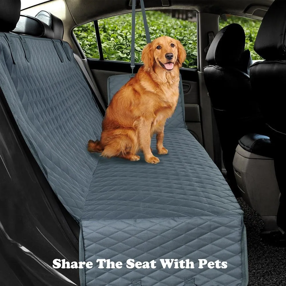 Rear Seat Cover For Pets With Zipper & Pockets