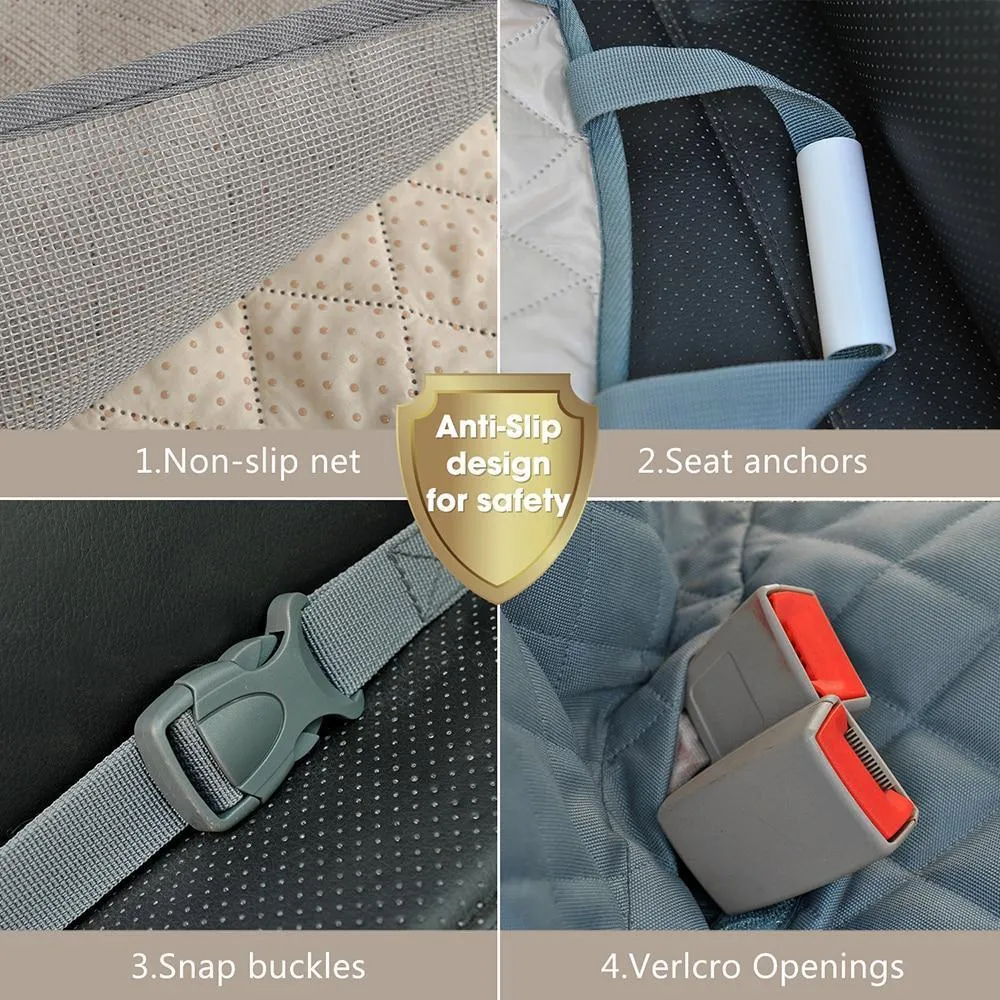 Rear Seat Cover For Pets With Zipper & Pockets