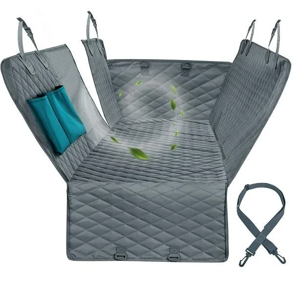 Rear Seat Cover For Pets With Zipper & Pockets