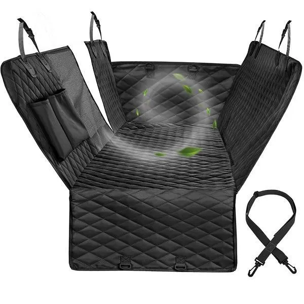 Rear Seat Cover For Pets With Zipper & Pockets