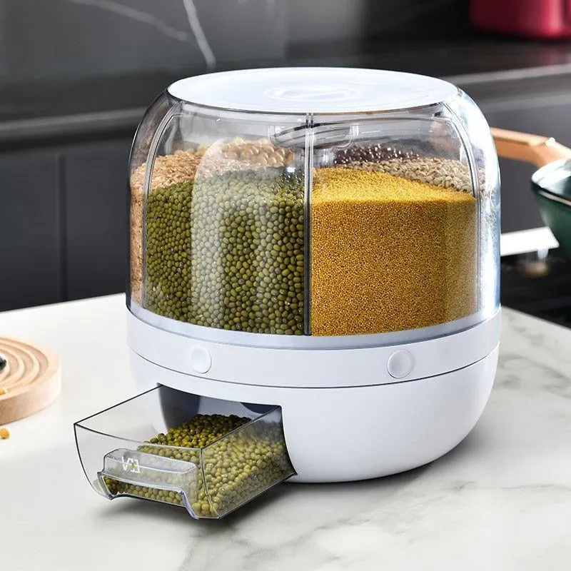 Rotating Grain Organizing Food Dispenser