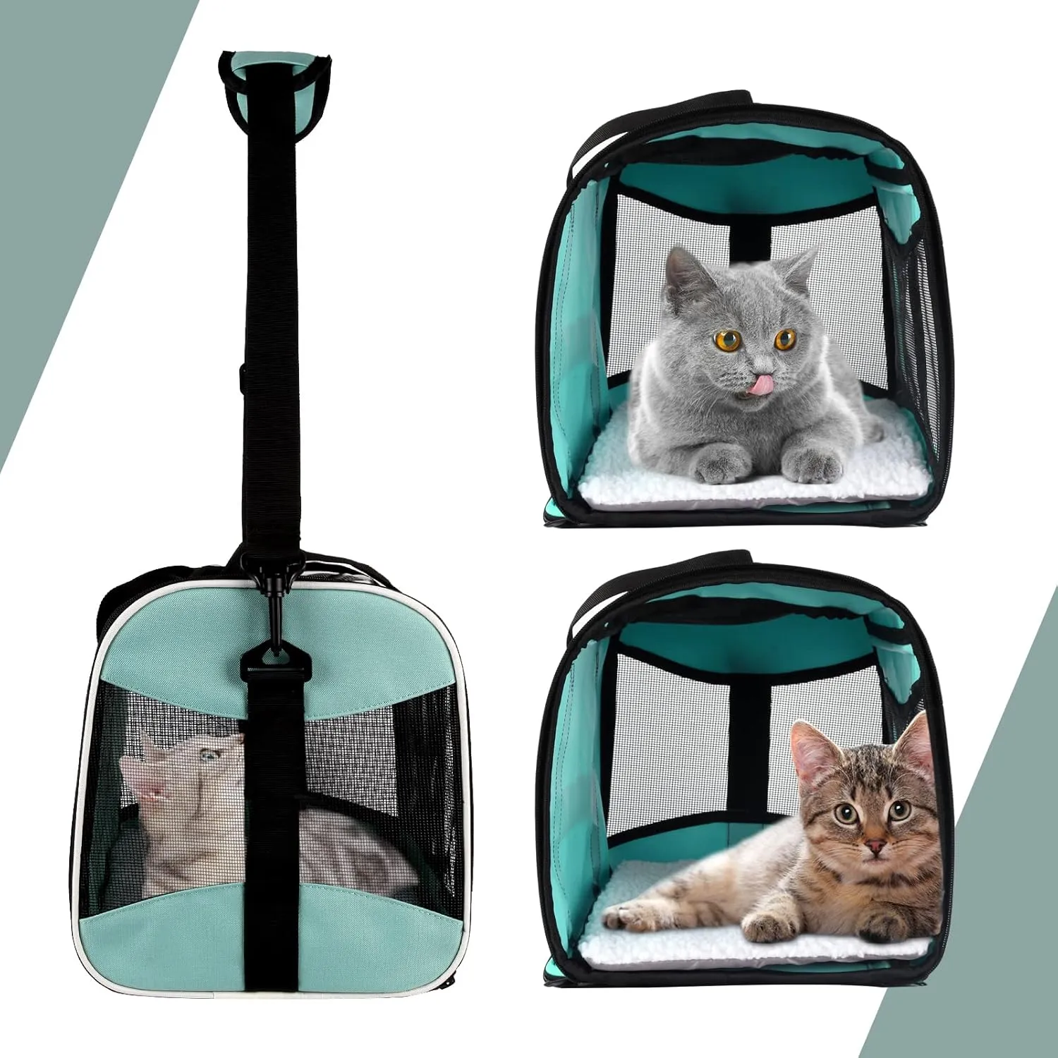 Small Animal Travel, Carrier for Hedgehog Rat Parrot Bird Guinea Pig, Lizards Carrier, Soft Sided Travel Carrier Portable Guinea Pig Up to 10 Lbs (15 * 10 * 10, Green)